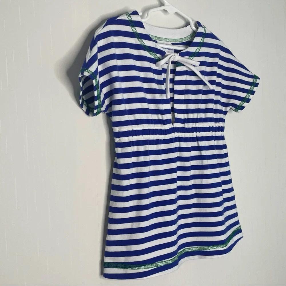 Florence Eiseman Girls Swim Coverup Stripes Blue White 4